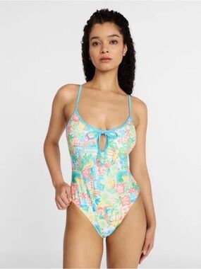 One-Piece Swimsuit with Keyhole